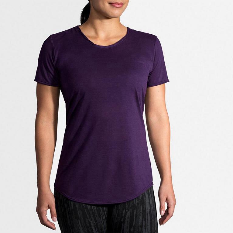 Brooks Distance - Camisetas Manga Corta Mujer - Moradas (AQ3092418)